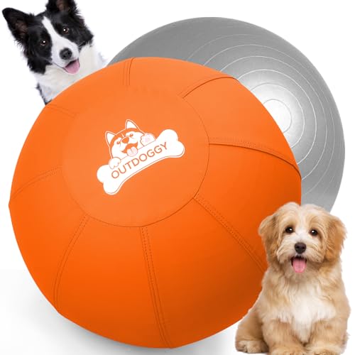 Herding Ball für Hunde, 45,7 cm, zweilagiger, robuster Hüteball für australische Schäferhunde, Border Collies und Corgis, Outdoor-Hütespielzeug für kleine/mittelgroße Hunde, Hinterhoftraining und von Outdoggy