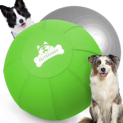 Herding Ball für Hunde, 55,9 cm, zweilagiger, robuster Hüteball für australische Schäferhunde, Border Collies und Rinderhunde, Outdoor-Hütespielzeug für mittelgroße und große Hunde, Hinterhoftraining von Outdoggy