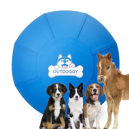Herding Ball für Hunde, 55,9 cm, zweilagiger, robuster Hüteball für australische Schäferhunde, Border Collies und Rinderhunde, Outdoor-Hütespielzeug für mittelgroße und große Hunde, Hinterhoftraining von Outdoggy