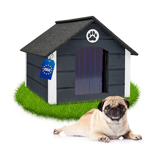 Outentin Hundehütte Outdoor Isoliert - Hundehaus für Mittelgroße Hund - Winterfest und Wetterfest - Hunde Haus für Draußen mit schrägem Dach - Stabile Villa und Moderne Design - 76 x 60 x 60cm-Grau Outentin Hundehütte Outdoor Isoliert - Hundehaus für Mittelgroße Hund - Winterfest und Wetterfest - Hunde Haus für Draußen mit schrägem Dach - Stabile Villa und Moderne Design - 76 x 60 x 60cm-Grau von Outentin