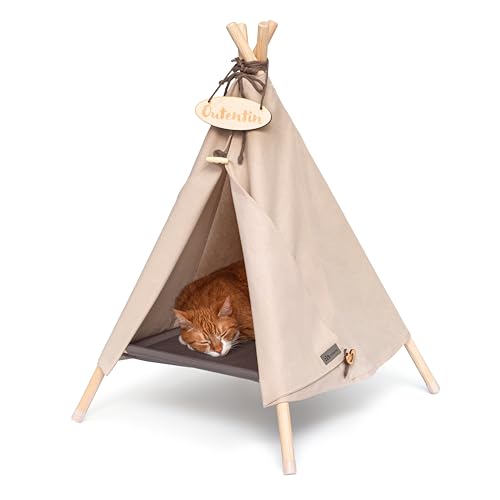 Outentin hundehöhle für kleine Hunde und Haustier – Stylish Katzenbett höhle – Modische hundehütte Indoor – Katzenzelt und cat House – viele Muster– Hunde und Katzen Tipi- 53x53x70cm - Beige Outentin hundehöhle für kleine Hunde und Haustier – Stylish Katzenbett höhle – Modische hundehütte Indoor – Katzenzelt und cat House – viele Muster– Hunde und Katzen Tipi- 53x53x70cm - Beige von Outentin