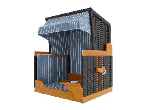 Outgarden Hundestrandkorb Kieferholz | Hundehütte inkl. Schützhülle | Schwenkbarer Wasser-/Futternapf | Sonnenschutz für Hunde & Katzen | Schwarz mit blau weißen| Perfekt für kleine Hunde Outgarden Hundestrandkorb Kieferholz | Hundehütte inkl. Schützhülle | Schwenkbarer Wasser-/Futternapf | Sonnenschutz für Hunde & Katzen | Schwarz mit blau weißen| Perfekt für kleine Hunde von Outgarden