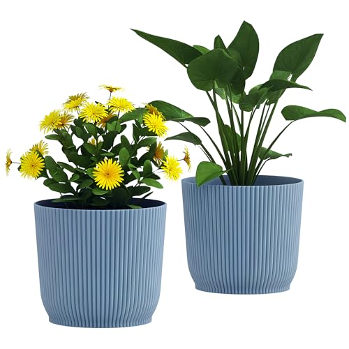 Outsunny 2 Stück Kunststoff Runde Pflanztöpfe Outdoor 22cm Garten Pflanzgefäße Blumentöpfe für Garten Dekoration Terrasse Indoor Outdoor Haus Blau Outsunny 2 Stück Kunststoff Runde Pflanztöpfe Outdoor 22cm Garten Pflanzgefäße Blumentöpfe für Garten Dekoration Terrasse Indoor Outdoor Haus Blau von Outsunny