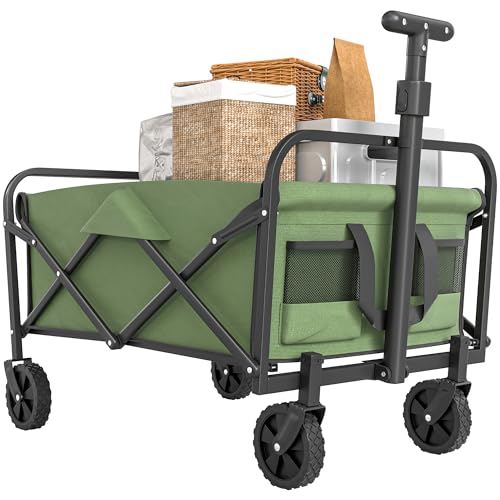 Outsunny 62L Festival Trolley auf Rädern, Garten Faltwagen 120kg Schwerlast Zusammenklappbar Faltwagen mit verstellbarem Griff und Tragetasche für Strand, Camping, Festival, Grün Outsunny 62L Festival Trolley auf Rädern, Garten Faltwagen 120kg Schwerlast Zusammenklappbar Faltwagen mit verstellbarem Griff und Tragetasche für Strand, Camping, Festival, Grün von Outsunny