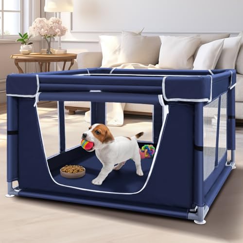 Haustier-Laufstall, 107,7 cm, 25 Höhe, mit Boden, für kleine Hunde und Tiere, Spielhof für drinnen und draußen, mit Reißverschluss-Tür Haustier-Laufstall, 107,7 cm, 25 Höhe, mit Boden, für kleine Hunde und Tiere, Spielhof für drinnen und draußen, mit Reißverschluss-Tür von Outtsp