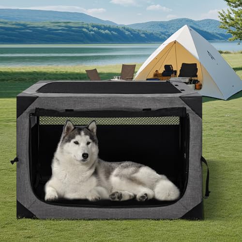 Outtsp Tragbare Reise-Hundebox, 76,2 cm, 3 Türen, zusammenklappbar, weich, mit robusten Netzfenstern für mittelgroße Hunde, faltbarer Hundekäfig mit Aufbewahrungstasche für den Außenbereich Outtsp Tragbare Reise-Hundebox, 76,2 cm, 3 Türen, zusammenklappbar, weich, mit robusten Netzfenstern für mittelgroße Hunde, faltbarer Hundekäfig mit Aufbewahrungstasche für den Außenbereich von Outtsp