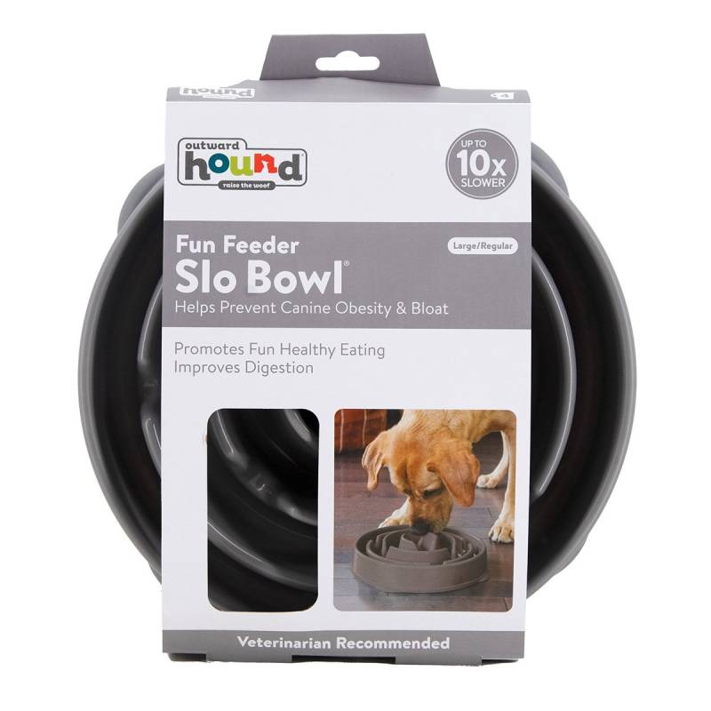 Fun Feeder Slo Bowl Anti Schling Drop Grey Large von Outward Hound