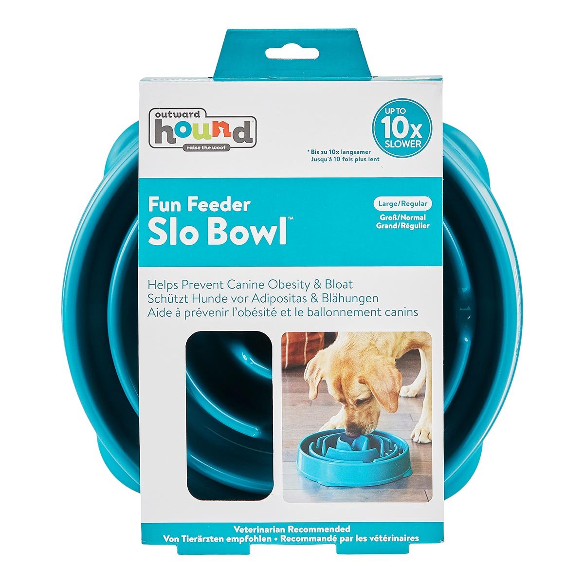 Fun Feeder Slo Bowl Anti Schling Drop Turquoise Large von Outward Hound