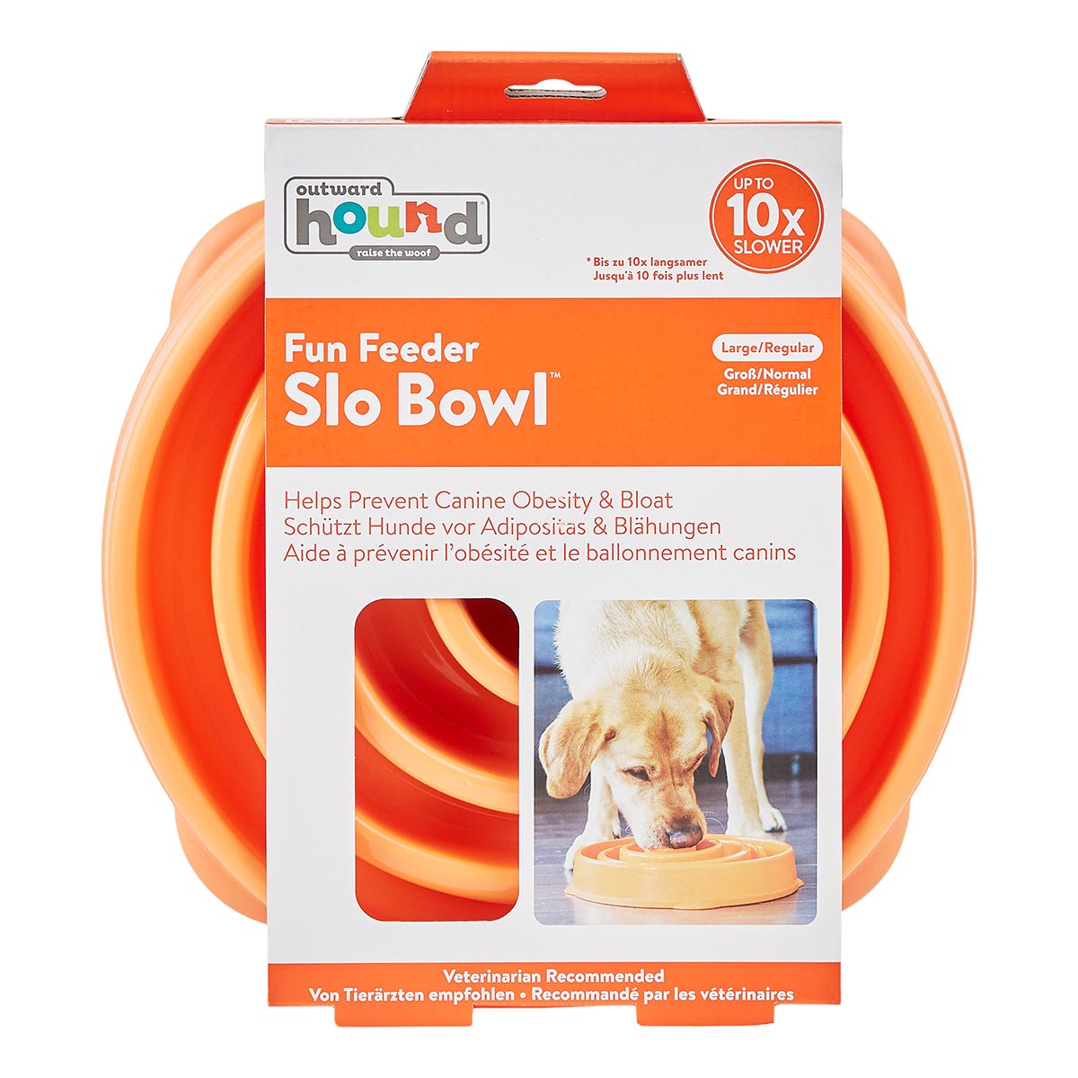 Fun Feeder Slo Bowl Anti Schling Swirl Orange Large von Outward Hound