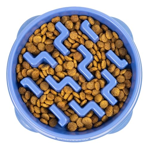 Outward Hound Fun Feeder Slo-Bowl - Anti-Schling-Hundenapf - mittelgroß/Mini - blau von Outward Hound