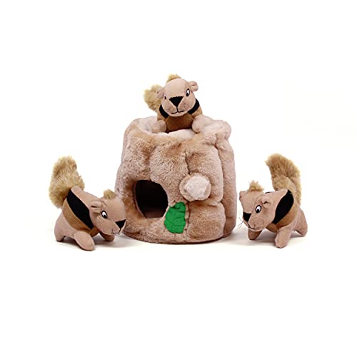 Outward Hound Kyjen 31011 Hide-A-Squirrel Quietschspielzeug Hundespielzeug 4-teilig, Größe L, Braun von Outward Hound