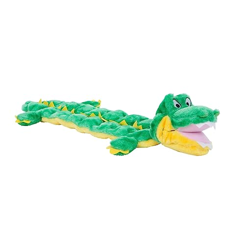 Outward Hound Kyjen 32039 Squeaker Matz Alligator mit 16 Quietschelementen Plüsch-Quietschspielzeug Hundespielzeuge, Größe L, Grün von Outward Hound