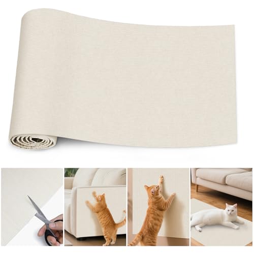 Selbstklebend Kratzmatte Katze, katzenteppich selbstklebend, Kratzschutz Sofa Katze, DIY Kratzbretter Katze kratzwand, Teppichschutz für Katzenkratzmöbel, Kratzteppich Couch-Schutz (Cremeweiß 200CM) Selbstklebend Kratzmatte Katze, katzenteppich selbstklebend, Kratzschutz Sofa Katze, DIY Kratzbretter Katze kratzwand, Teppichschutz für Katzenkratzmöbel, Kratzteppich Couch-Schutz (Cremeweiß 200CM) von Ouxayapl