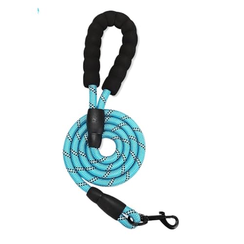 2 M Lange Reflektierende Hundeleine Aus Nylon – Anti-Zug-No-Choke-Haustierleine Und Lauftrainings-P-Seil, Hundezubehör, 1 cm Lange Leinen(Blue) von Ouxk