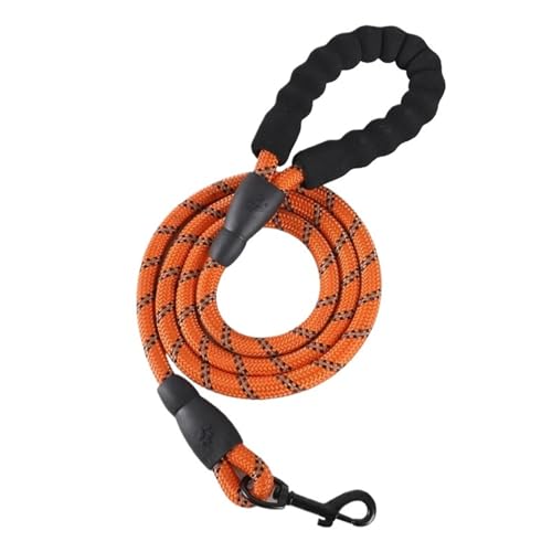 2 M Lange Reflektierende Hundeleine Aus Nylon – Anti-Zug-No-Choke-Haustierleine Und Lauftrainings-P-Seil, Hundezubehör, 1 cm Lange Leinen(Orange) von Ouxk