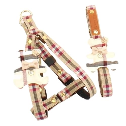 2 Teile/Satz Haustier Weste Schöne Kragen, Hund Harness Leine Katze Britischen Stil Harness Hund Zubehör, Teddy Chihuahua Haustiere Liefert(L) von Ouxk