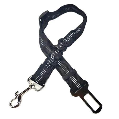 Autositzgurt Haustier Verstellbar Katze Hund Autositz Fahrzeug Hundegeschirr Le&ad Clip Sicherheitshebel Traktion Hundehalsbänder Hundezubehör(Black) von Ouxk