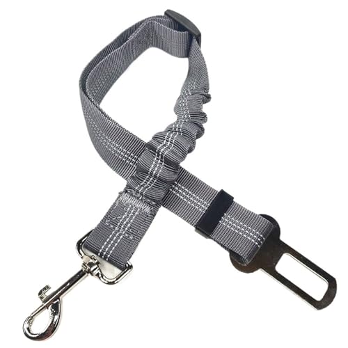 Autositzgurt Haustier Verstellbar Katze Hund Autositz Fahrzeug Hundegeschirr Le&ad Clip Sicherheitshebel Traktion Hundehalsbänder Hundezubehör(Grey) von Ouxk