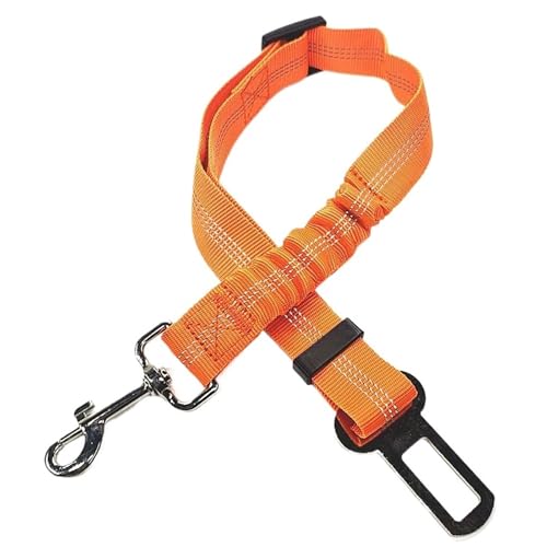 Autositzgurt Haustier Verstellbar Katze Hund Autositz Fahrzeug Hundegeschirr Le&ad Clip Sicherheitshebel Traktion Hundehalsbänder Hundezubehör(Orange) von Ouxk