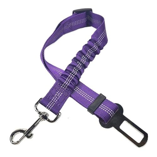 Autositzgurt Haustier Verstellbar Katze Hund Autositz Fahrzeug Hundegeschirr Le&ad Clip Sicherheitshebel Traktion Hundehalsbänder Hundezubehör(Purple) von Ouxk