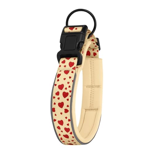 Bequemes, Weiches, Gepolstertes Hundehalsband Aus Neopren, Verstellbar, Strapazierfähig, Reflektierend, Breites Haustierhalsband for Kleine, Mittelgroße Und Große Hunde(Yellow,M) von Ouxk