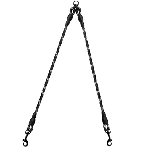 Doppelte Hundeleine – 360° Drehbare, Verwicklungsfreie Laufleine for Kleine Hunde – Doppelter Spaß Und Doppelte Sicherheit Beim Spazierengehen(Black) von Ouxk