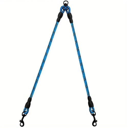 Doppelte Hundeleine – 360° Drehbare, Verwicklungsfreie Laufleine for Kleine Hunde – Doppelter Spaß Und Doppelte Sicherheit Beim Spazierengehen(Blue) von Ouxk