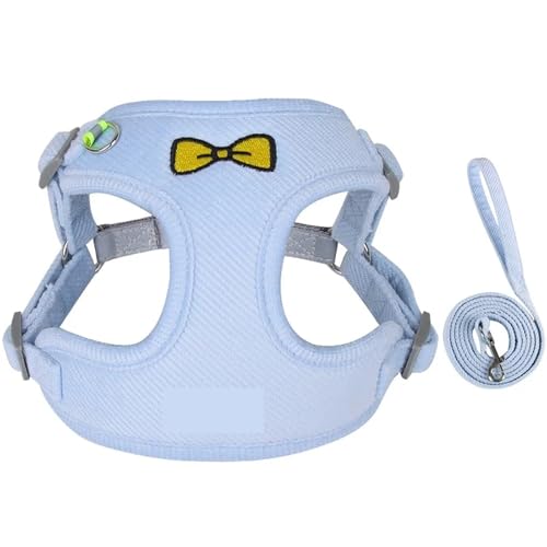 Haustier Hundegeschirr Reflektierende Verstellbare Atmungsaktive Weste Polyester Mesh Geschirre Brustgurt for Hunde Katzenhalsband Hundezubehör(Blue,M) von Ouxk