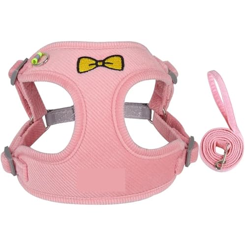 Haustier Hundegeschirr Reflektierende Verstellbare Atmungsaktive Weste Polyester Mesh Geschirre Brustgurt for Hunde Katzenhalsband Hundezubehör(Pink,S) von Ouxk