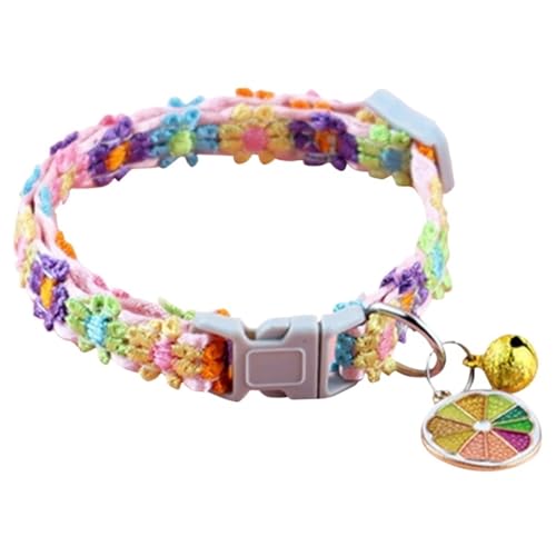 Haustierhalsband Mit Glocke, Cartoon-Fußabdruck, Buntes Hundehalsband for Welpen Und Kätzchen, Verstellbare Sicherheitsglocke, Ri&ng-Halskette, Haustierzubehör(A,2PCs) von Ouxk
