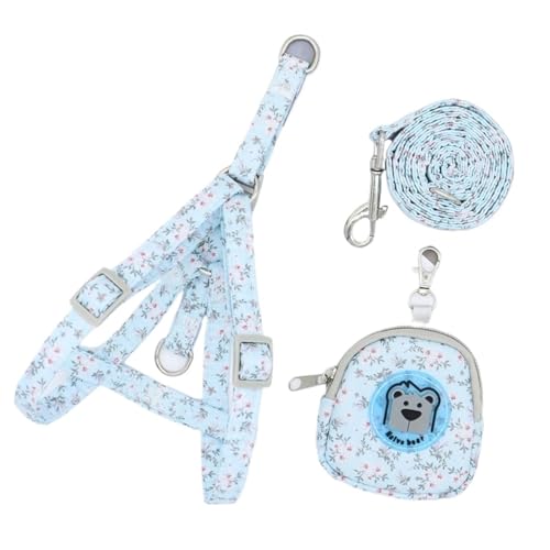 Haustierprodukte Hundehalsband Hundezubehör Spaziergang Mit Der Hundeleine 1,2 Meter Zugseillänge Verstellbares Anti-Free-Katzenhalsband(Blue,3.5KG-7.5KG) von Ouxk