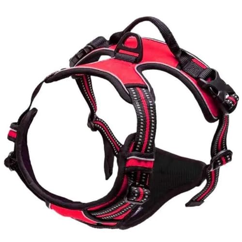 Hundehalsbänder Geschirre Große Westen Leine Tiershop Alles for Hunde Leder Welpenzubehör Mittel Klein Set(Red,XL) von Ouxk