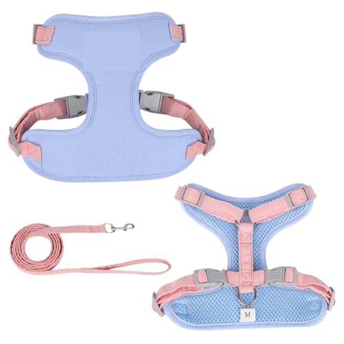 Katzenwelpen-Gassi-Zubehör for Draußen, Modisches Haustiergeschirr Und Leine-Set for Kleine Hunde, Katzen, Atmungsaktiv, Langlebig, Kätzchengeschirr(Blue,XS-Suit 2-3kg) von Ouxk