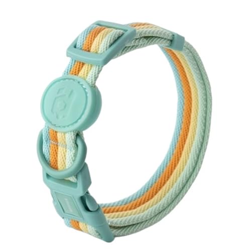 Schillerndes Hundehalsband In Blockfarben Und Bequemes Hundegeschirr, Weste, Haustierleine for Kleine Und Mittelgroße Hunde(Green Collar,L) von Ouxk