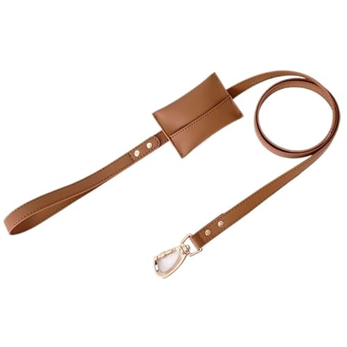 Verstellbares Hundegeschirr Und Leine Aus Weichem Leder for Kleine Und Mittelgroße Hunde. Bequemer Brustgurt for Sicheres Spazierengehen.(Brown Rope,M) von Ouxk