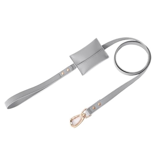 Verstellbares Hundegeschirr Und Leine Aus Weichem Leder for Kleine Und Mittelgroße Hunde. Bequemer Brustgurt for Sicheres Spazierengehen.(Gray Rope,M) von Ouxk