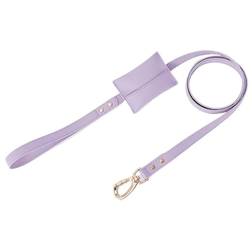 Verstellbares Hundegeschirr Und Leine Aus Weichem Leder for Kleine Und Mittelgroße Hunde. Bequemer Brustgurt for Sicheres Spazierengehen.(Purple Rope,S) von Ouxk