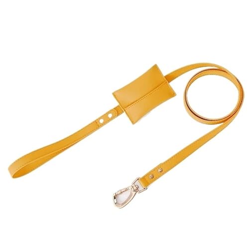 Verstellbares Hundegeschirr Und Leine Aus Weichem Leder for Kleine Und Mittelgroße Hunde. Bequemer Brustgurt for Sicheres Spazierengehen.(Yellow Rope,M) von Ouxk