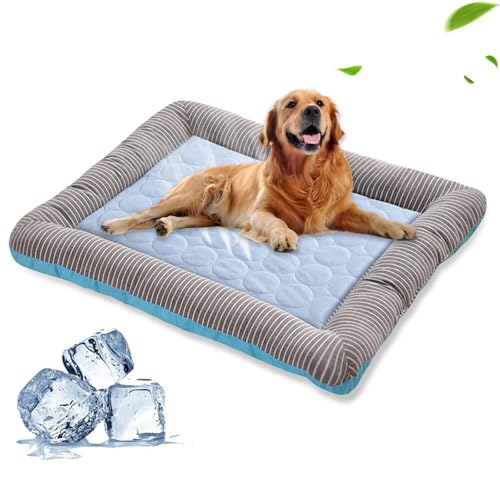 Oveallgo Holivas Coolcomfort-Premium Kühlmatte, Nordseepfote KüHlmatte FüR Den Sommer, Druckaktiviertes Gel, Automatische Kühlung, Kühlmatte für Hunde Sommer (Blau, M(55x45cm)) von Oveallgo