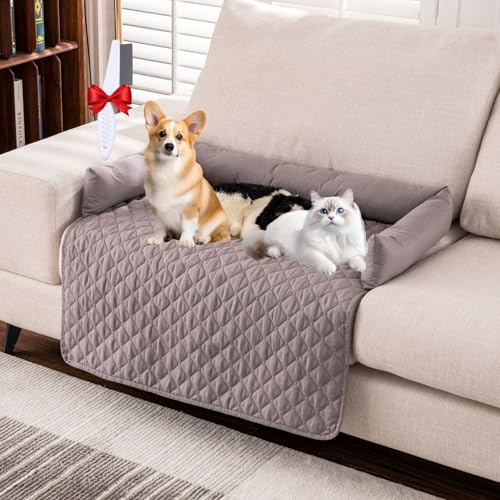 Oveallgo Pelzbarn Kühlendes Sofabett, Pelzbarn Kühlendes Sofabett Hundebett Cooling Bed, Pelsbarn Heatrelief Cooling Dog Bed (Hellgrau B, 75 * 120cm) von Oveallgo