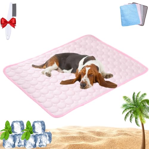 Oveallgo Pfotenfrost Matte, Pfotenfrost Matte Für Katzen Hunde, Washable Dog Cushion for Summer, Pet Cooling Mat for Für Zuhause, Auto Und Garten (Rosa, S: 50 * 40CM) von Oveallgo
