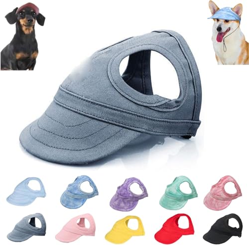 Sonnenhut Hund, Hunde Cappy, Baseballmütze Für Haustiere, Verstellbarer Sonnenhut, Modische Hundemütze Mit Ohrlöchern, Geeignet Für Reisen, Sport, Für Alle Hunderassen (Dunkelblau, L) von Oveallgo