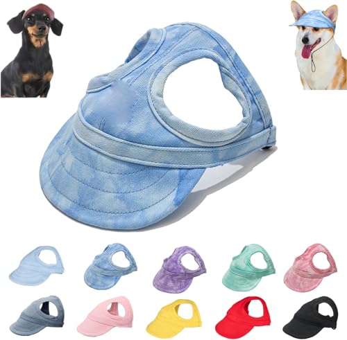 Sonnenhut Hund, Hunde Cappy, Baseballmütze Für Haustiere, Verstellbarer Sonnenhut, Modische Hundemütze Mit Ohrlöchern, Geeignet Für Reisen, Sport, Für Alle Hunderassen (Wolkenblau, XL) von Oveallgo