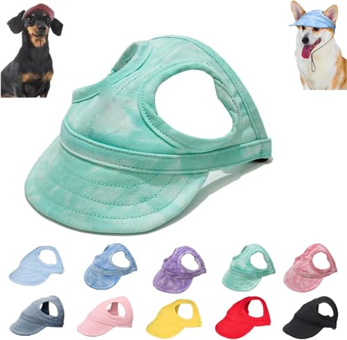 Sonnenhut Hund, Hunde Cappy, Baseballmütze Für Haustiere, Verstellbarer Sonnenhut, Modische Hundemütze Mit Ohrlöchern, Geeignet Für Reisen, Sport, Für Alle Hunderassen (Wolkengrün, M) von Oveallgo