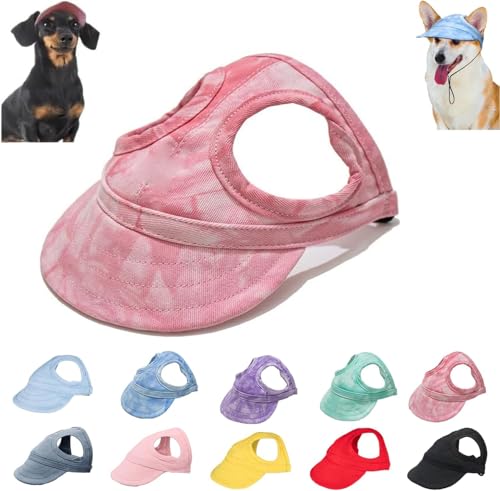 Sonnenhut Hund, Hunde Cappy, Baseballmütze Für Haustiere, Verstellbarer Sonnenhut, Modische Hundemütze Mit Ohrlöchern, Geeignet Für Reisen, Sport, Für Alle Hunderassen (Wolkenpink, XL) von Oveallgo
