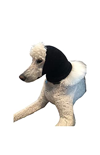 Pet Hoodz für Hunde-Angst, Fellpflege, Ohrenschützer, Hundeohrschutz, Beruhigend, Ohrkompression, Haustier-Hoodie, Hunde-Ohrenwickel (groß, schwarz) von Over The Moon Pet Products