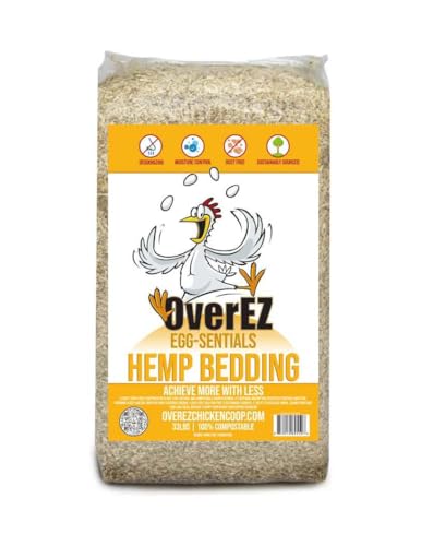 OverEZ Hanf-Hühnereinstreu – aus 100% natürlichem Hanf – super saugfähig, umweltfreundlich, Eiergeruchskontrolle und staubfrei OverEZ Hanf-Hühnereinstreu – aus 100% natürlichem Hanf – super saugfähig, umweltfreundlich, Eiergeruchskontrolle und staubfrei von OverEZ Chicken Coop
