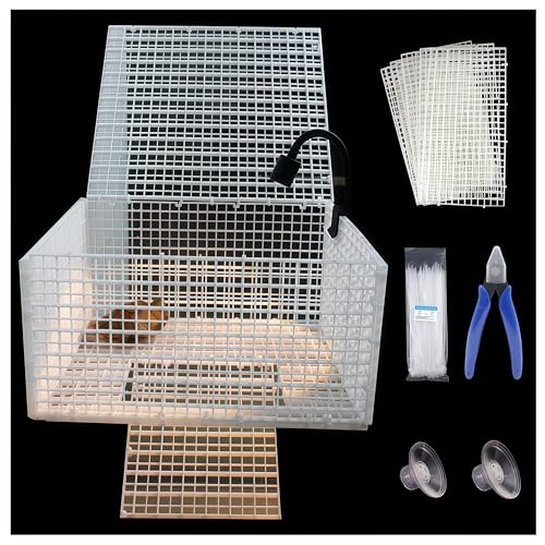 DIY Schildkröten-Sonnen-Plattform für kreative Layouts – passend für 27,9 cm bis 43,2 cm Schildkrötenbecken (55–90+ Gallonen) (weiß, klein) von Ovimyne
