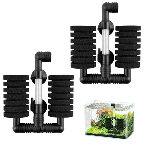 Ovtai 2 Stück Schwammfilter Aquarium, Luftheber Filter Aquarium Aquarium, Schwammfilter, Aquariumfilter, Garnelen Filter, Luftheber Aquarium für Biologische und Mechanische Filterung von Ovtai