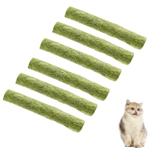 Ovvkultoc Katzengras Beißstab, Kaustäbchen für Katzen Kätzchen, Katzengras Zähne Reiniger, Katzenminze Spielzeug Sticks Kauen Stick Katze Beißspielzeug für Haarballen Entfernung von Ovvkultoc